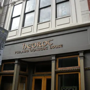 the front entrance of a building