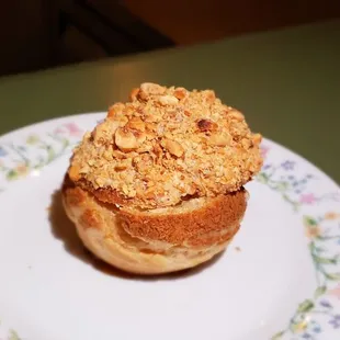 a plate with a pastry on it