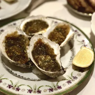 Stormy bay baked oysters watercress butter