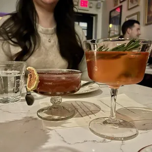 Fig daiquiri and rosemary Negroni - very good cocktails!