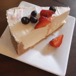 Whipped cheesecake with mixed fruit