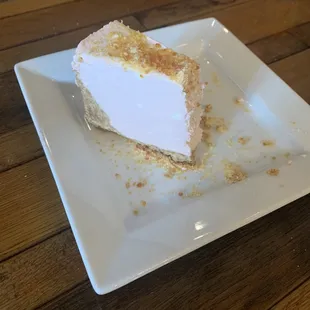 a slice of cheesecake on a plate