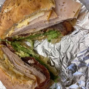 Cali club on fresh focaccia