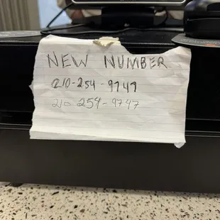 New numbers.