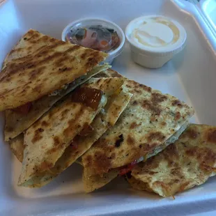 Smoked Chicken Quesadilla @ Herb and pickle , SATX