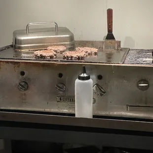 Simple griddled burgers.