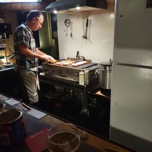 Burgers in the grill