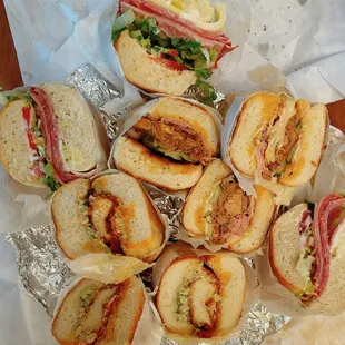 Italian Sandwich (top), Cuban Sandwich (second row middle), Chicken Cutlet (bottom row)