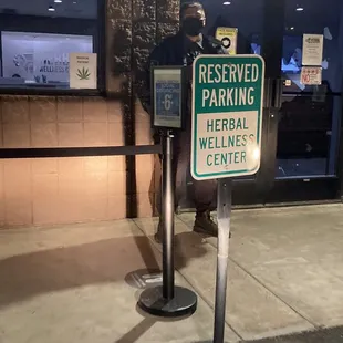 Reserved parking for Herbal Wellness Center peeps