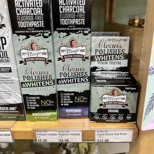 Charcoal toothpastes