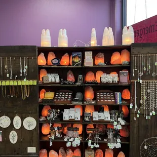 a variety of items on display