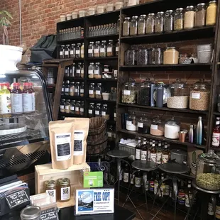 a display of herbs and spices