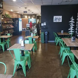 Dining room, ordering counter in background.