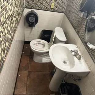 Bathroom with next to no leg room.