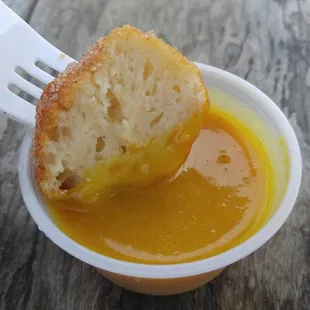 Gluten Free Doughnut Hole with Passion Fruit Lavender Sauce