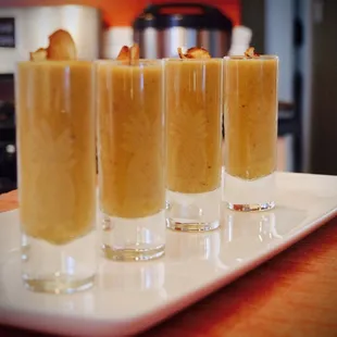 Jerusalem artichoke soup shooters
