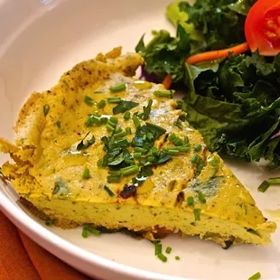 My vegan frittata with herbs and turmeric.