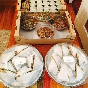 Lunch delivery... sandwiches, soups, salads and desserts.