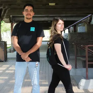 Hanford dispensary staff wearing HerbNJoy T-shirts