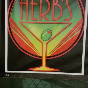 a sign for herb's