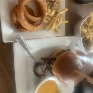 Delish! Herb burger, rosemary fries and onion rings