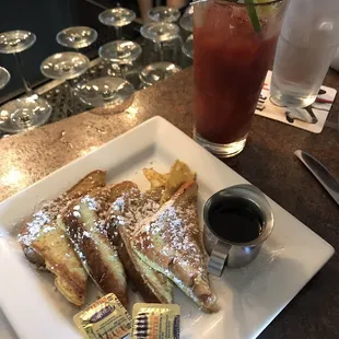 French toast (small serving) and spicy Bloody Mary!