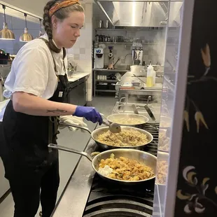 Chef at work at the pasta station