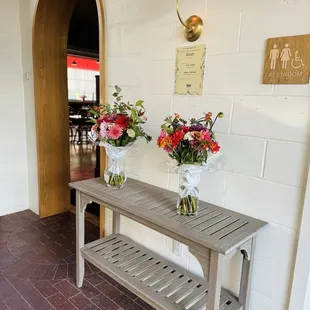 Welcoming fresh flowers