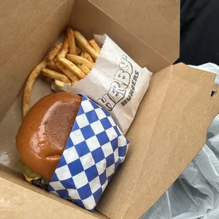 Smashburger and fries