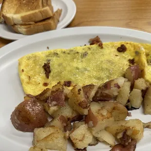 Bacon and cheese omelette