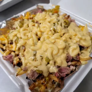 a container of macaroni and cheese