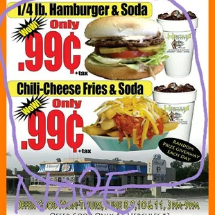 This is the part of the menu they have online but they do not honor.