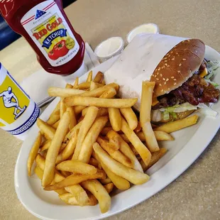 1/2 lb. Double Cheeseburger w/ bacon