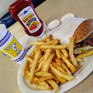 1/2 lb. Double Cheeseburger w/ bacon