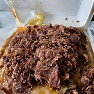 Chili cheese fries with pastrami on top!!!