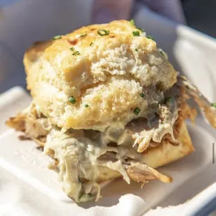 a chicken biscuit sandwich