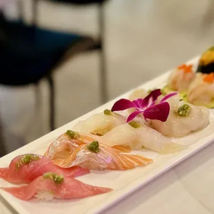 Salmon Belly, Tuna Belly, scallop