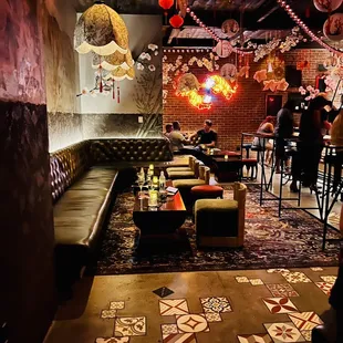 The bar! Like a cool speakeasy but not that cool of a crowd