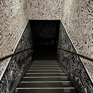 Stairs down to speakeasy