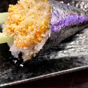 a sushi roll on a plate