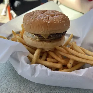 Burger and fries