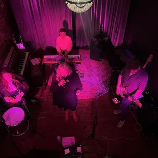 a group of people playing instruments