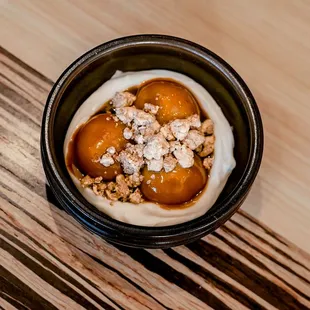 Roasted chestnut mochi, coconut, muscovado, halvah.