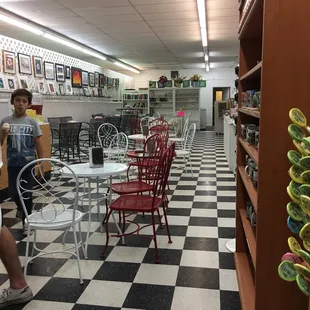 a man standing in a restaurant
