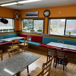 a view of the dining area