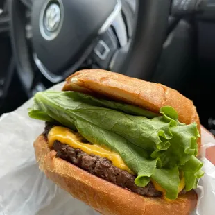 Cheeseburger with LOTS of lettuce