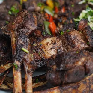 Grill lamb rack