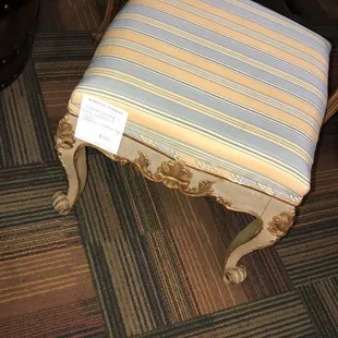 Pair of Italian upholstered Stools