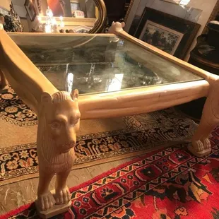 Carved wooded coffee table