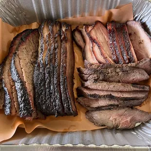 Brisket, char siu pork belly, tri tip